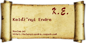 Kelényi Endre névjegykártya